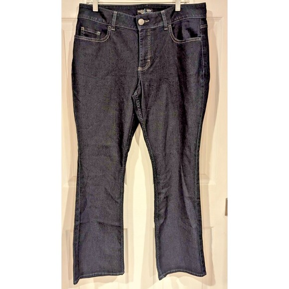 Lee‎ Riders Jeans Womens 14 Petite Black High Rise Bootcut Dark Wash Denim - Picture 1 of 7